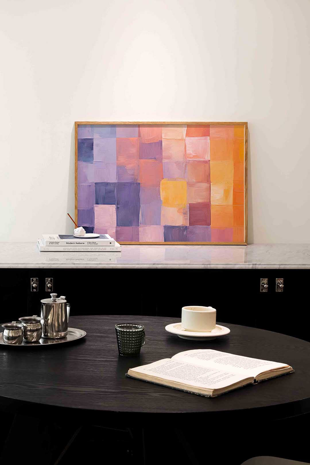 Gekleurde vlakken – abstracte poster in liggend formaat