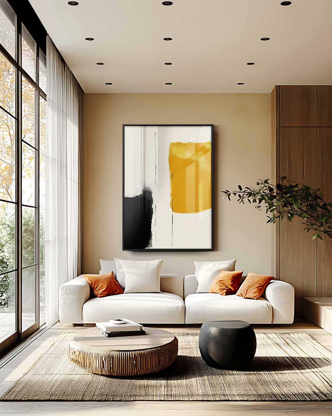 Abstracte Harmonie van Vormen – staande wandkunst voor woonkamer of interieur