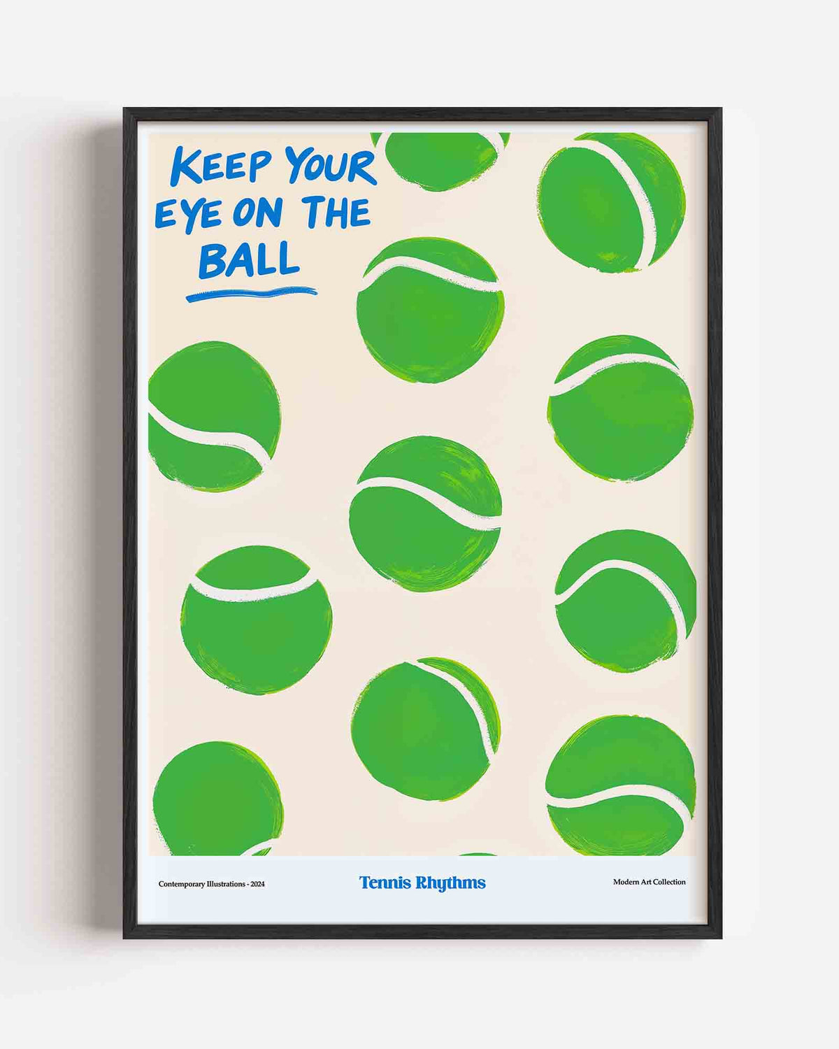 Tennisballen patroon – Pop Art en Streetart portret poster als wanddecoratie