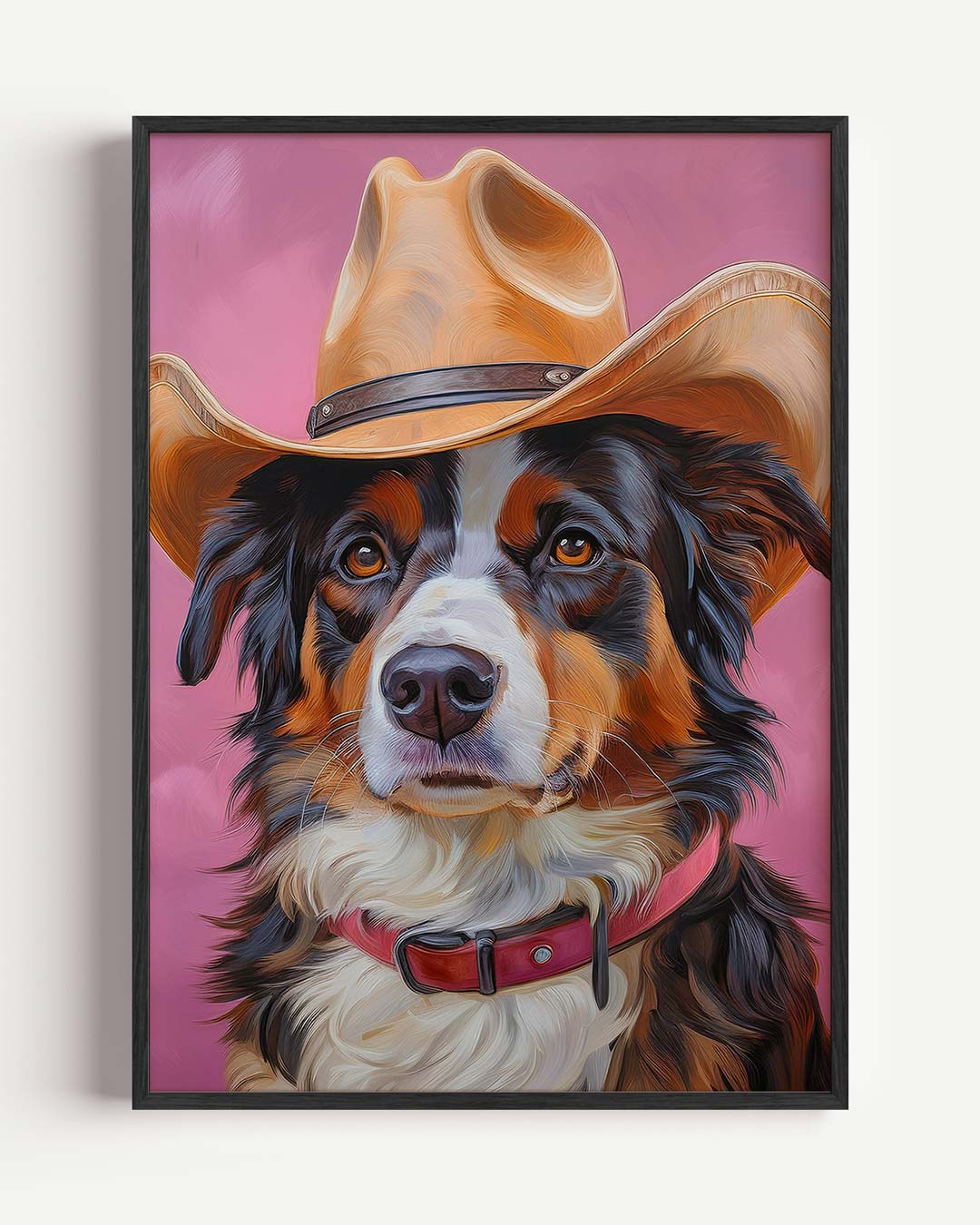 Cowboy Hond in Stijl – dieren portret poster als wanddecoratie