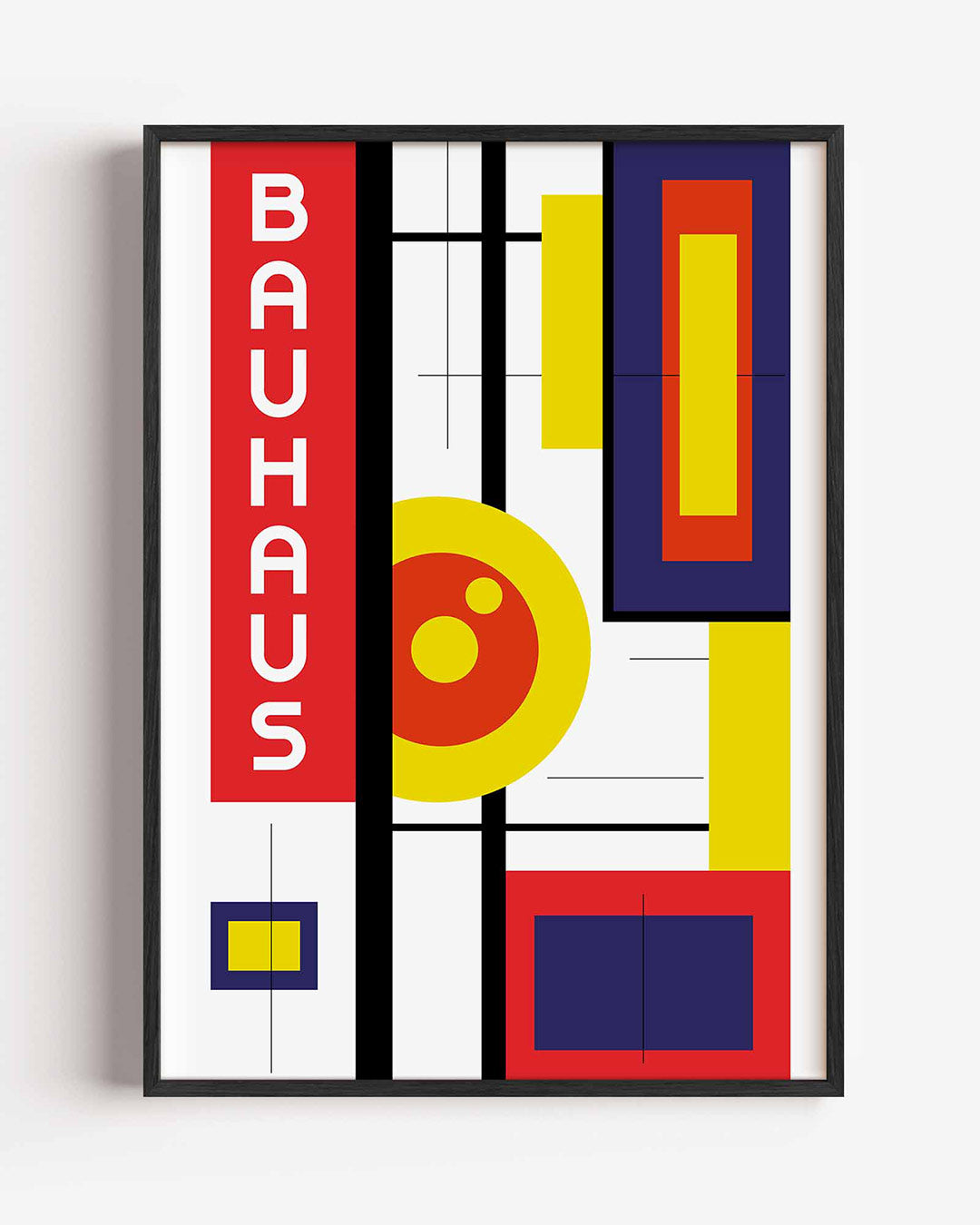 Vormen en vlakkenspel – staande Bauhaus poster als wanddecoratie