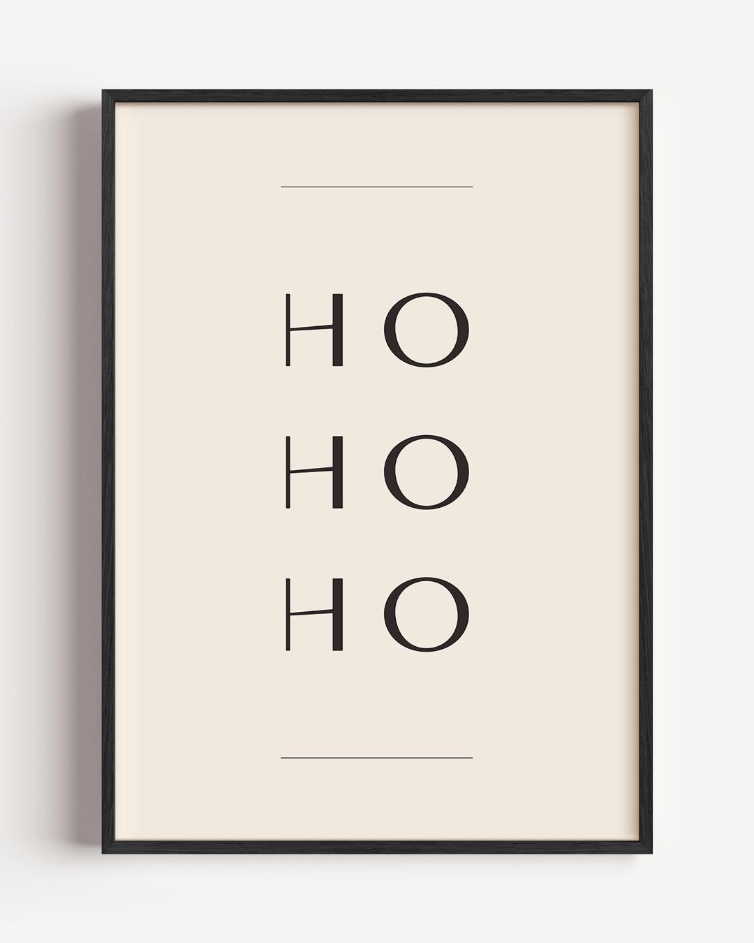 Minimalistische Ho Ho Ho – kerst portret poster als wanddecoratie