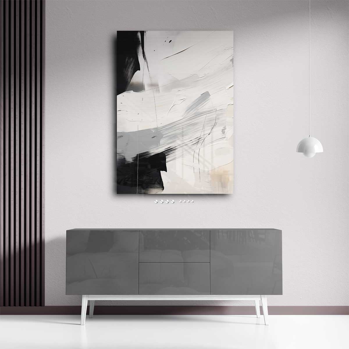 Mystiek in Monochroom – plexiglas wanddecoratie in portret formaat