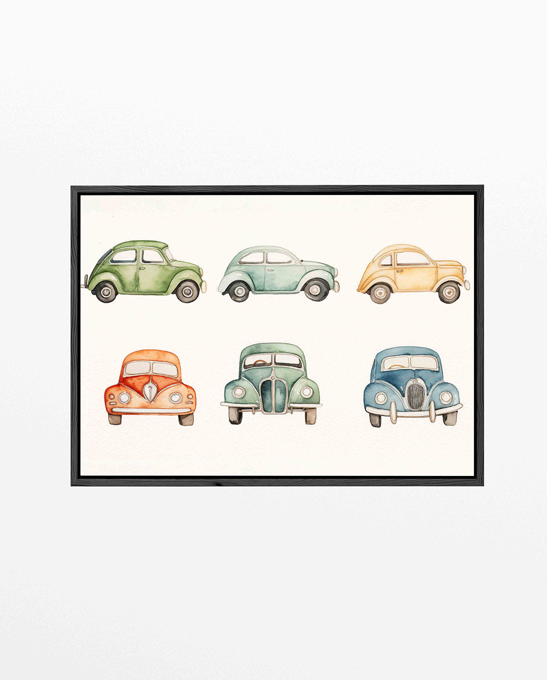 Kleurrijke auto illustraties – Speelse – liggend kinder kunstwerk
