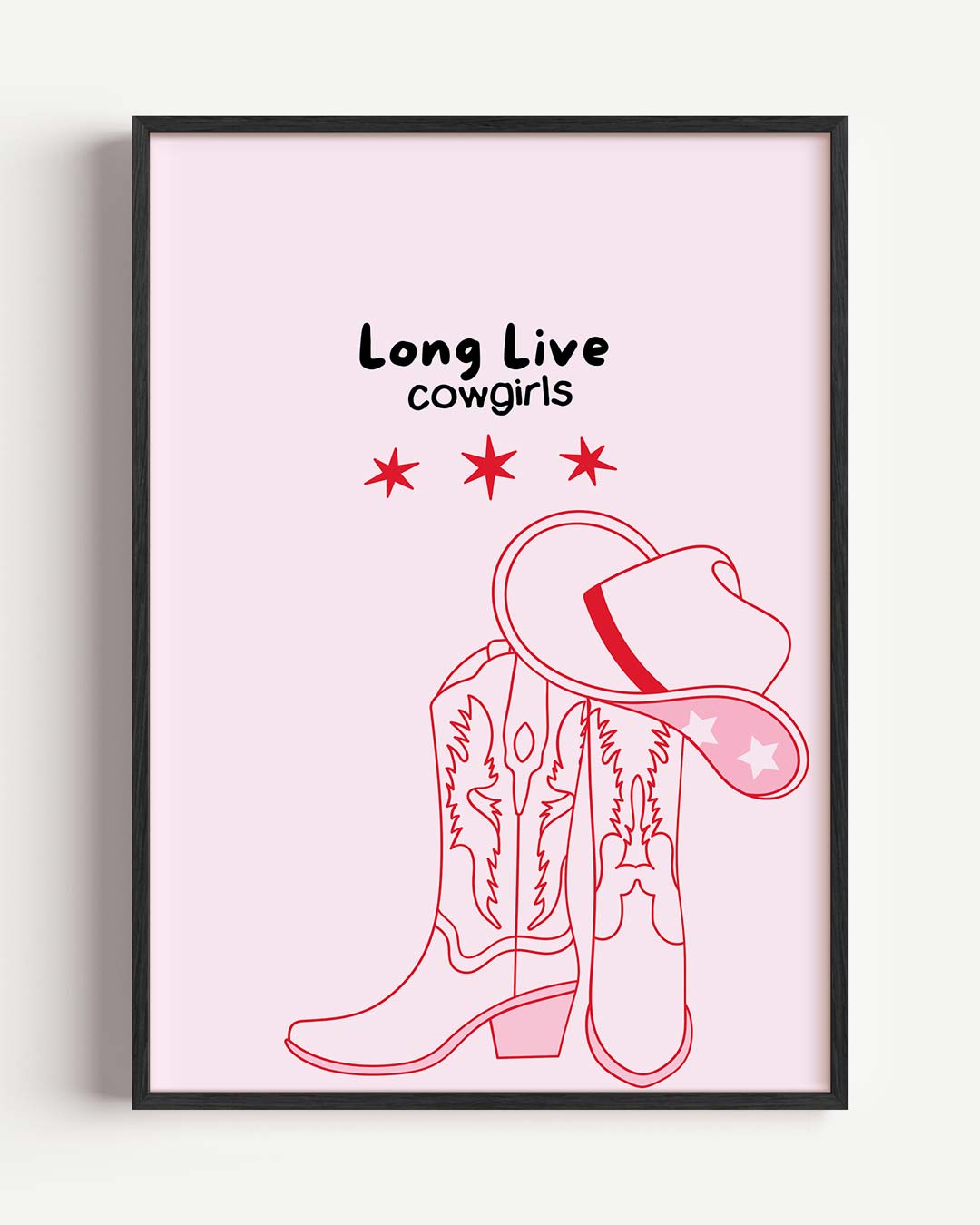 Stoere Cowgirl – paas portret poster als wanddecoratie