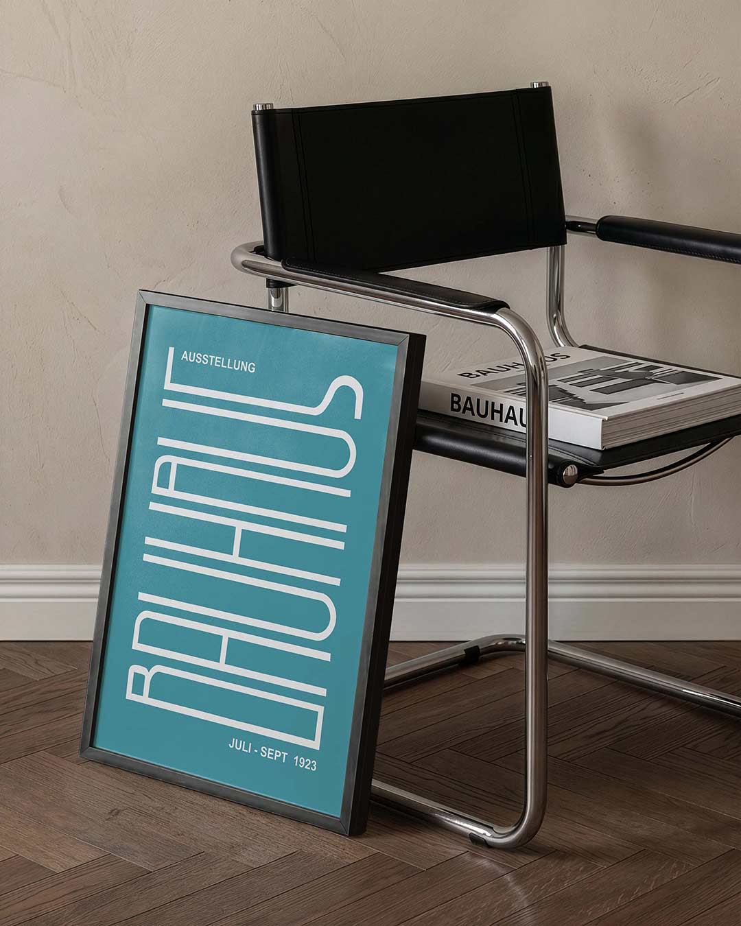 Lijnen en vlakken – staande Bauhaus poster voor aan de muur