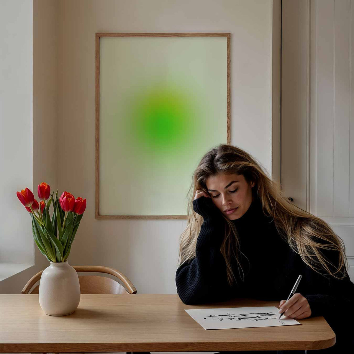Groene Zen Cirkel – mindful portret poster, afbeelding 7