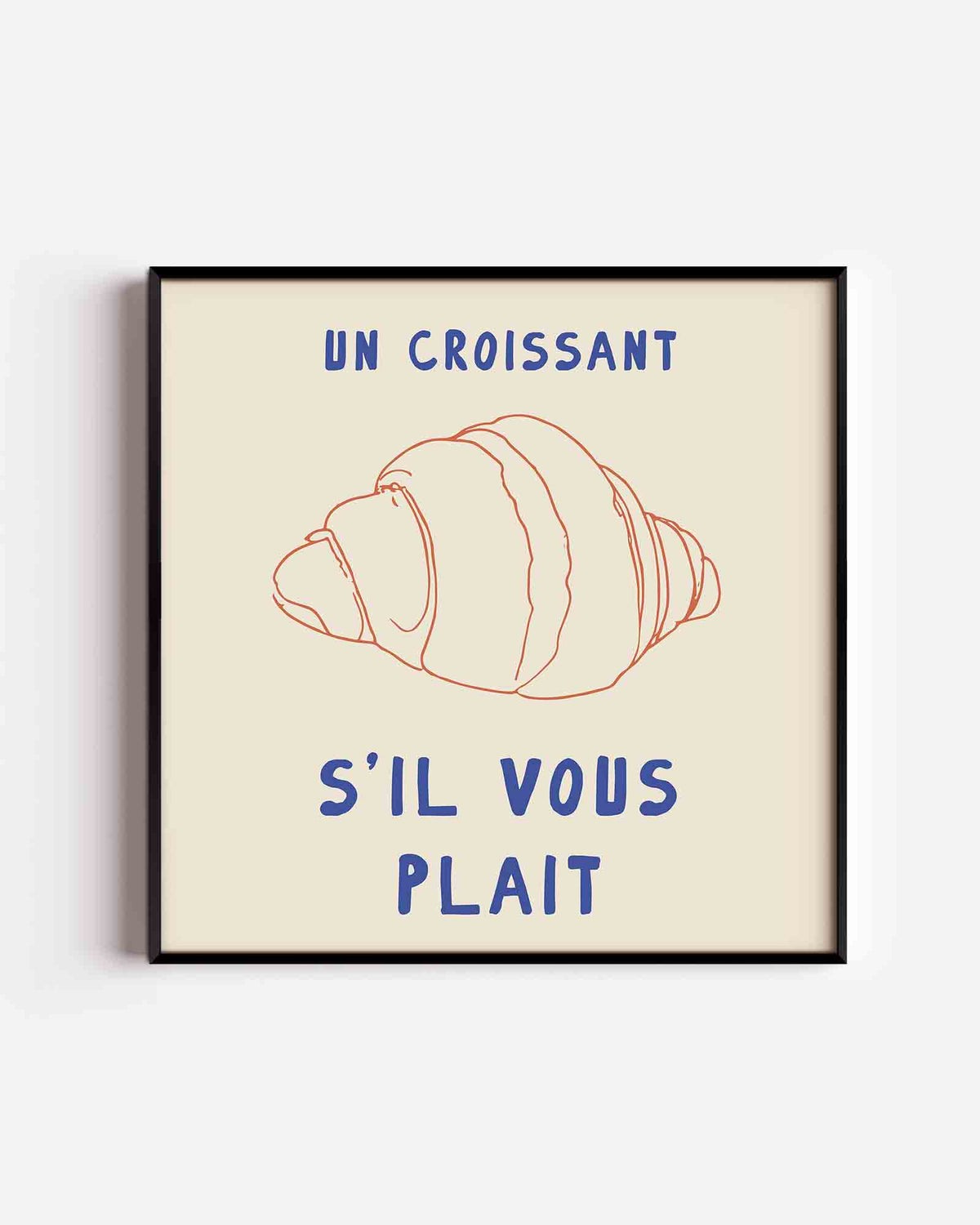 Croissant illustratie – keuken vierkante poster als wanddecoratie