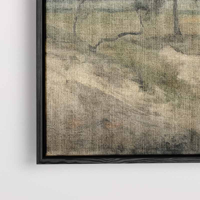 Eenzame Boom in Landschap – staand kunstwerk voor modern interieur