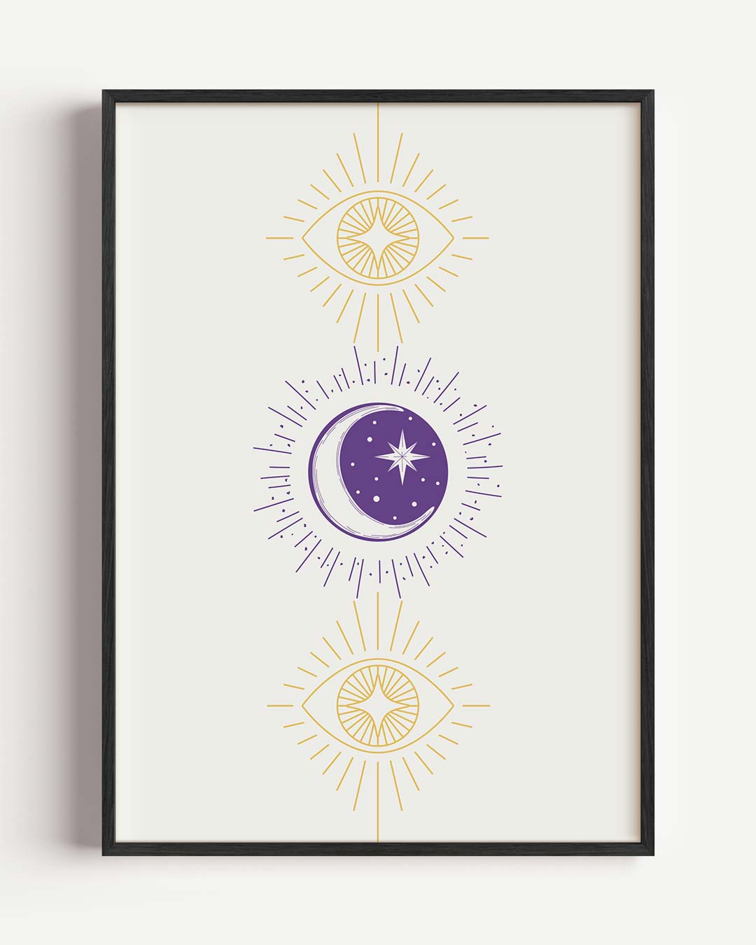Mystieke Maan & Sterren – mindful portret poster als wanddecoratie