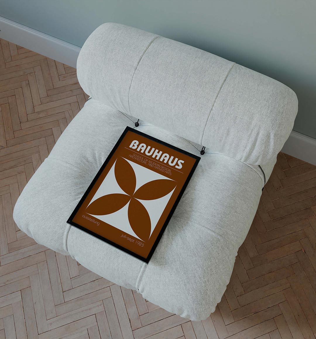 Vorm en kleur – staande Bauhaus poster voor aan de muur