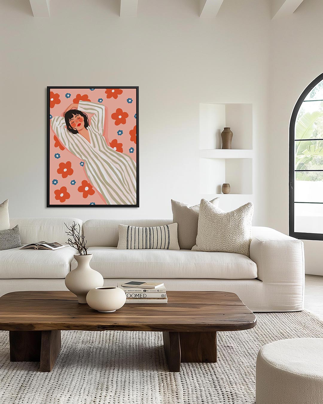 Dromerige bloemen – moderne staande wandkunst