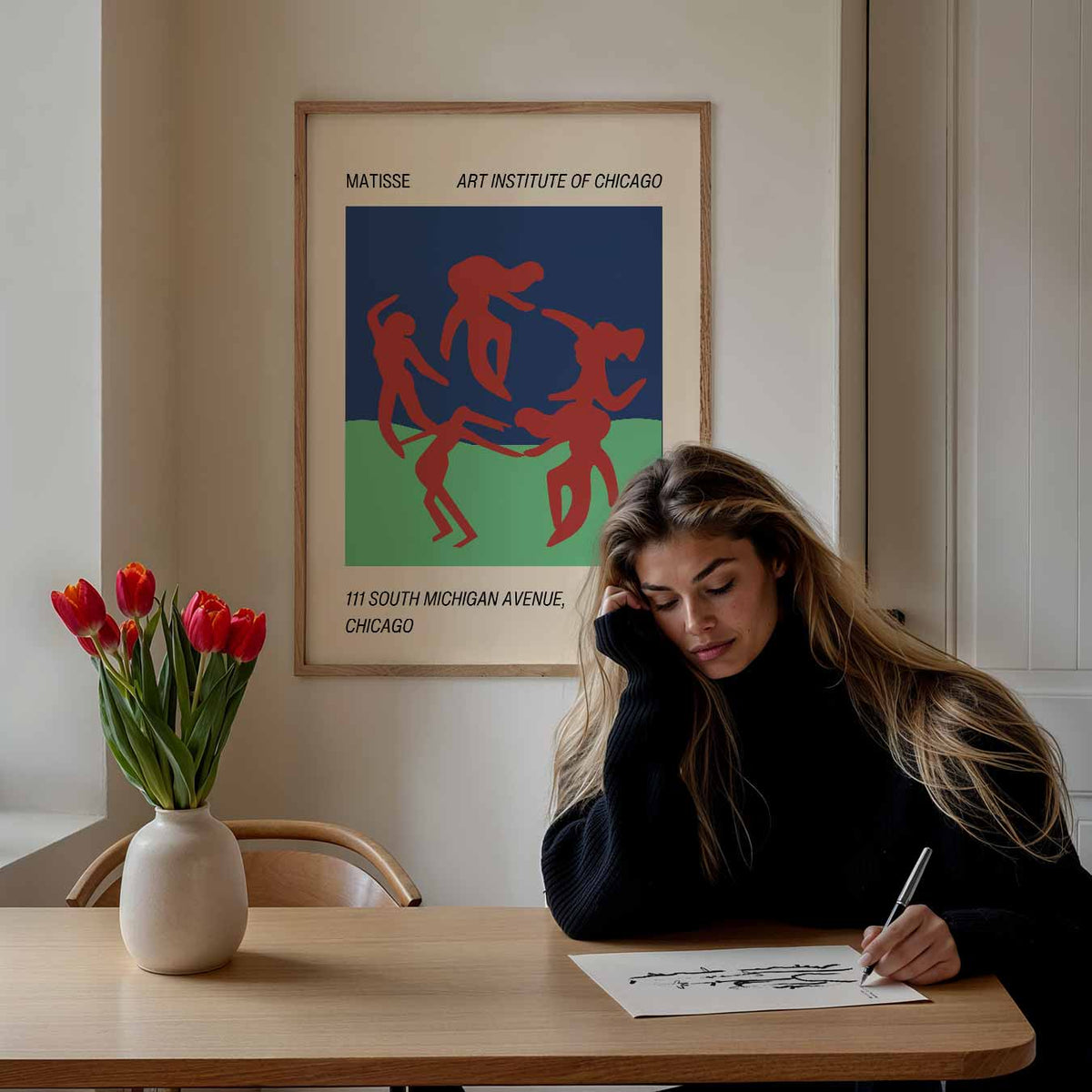 Dansende Figuren – abstracte wandkunst als portret poster