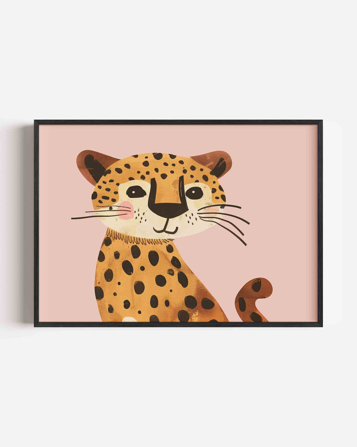 Lachende luipaard – landscape kinderposter als wanddecoratie