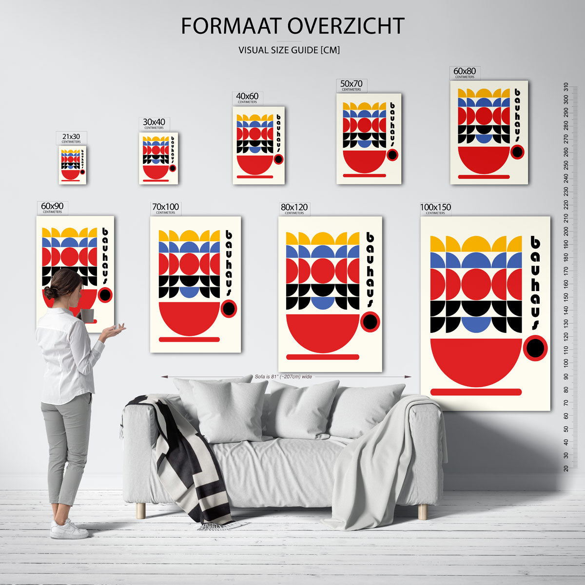 Vormen en vlakken – geometrische poster in Bauhaus-stijl van WallArtistic