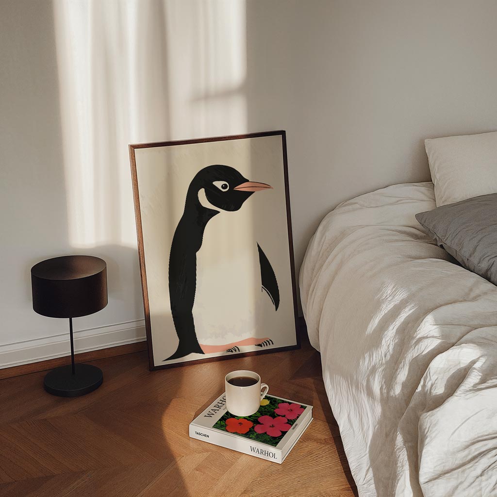 Minimalistische Pinguïn – staande kinderkamer wanddecoratie van WallArtistic