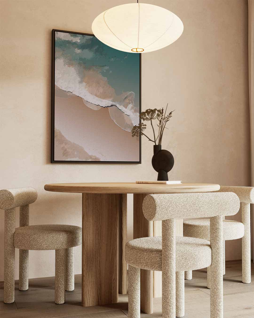 Rustgevende Golfslagen – staand kunstwerk voor modern interieur