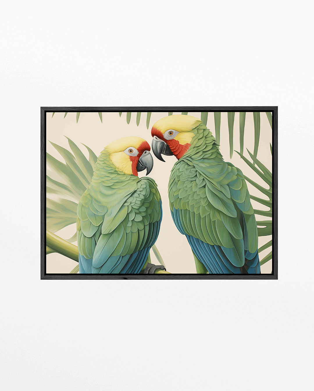 Tropische papegaaien – Jungle kunstwerk – liggend jungle kunstwerk