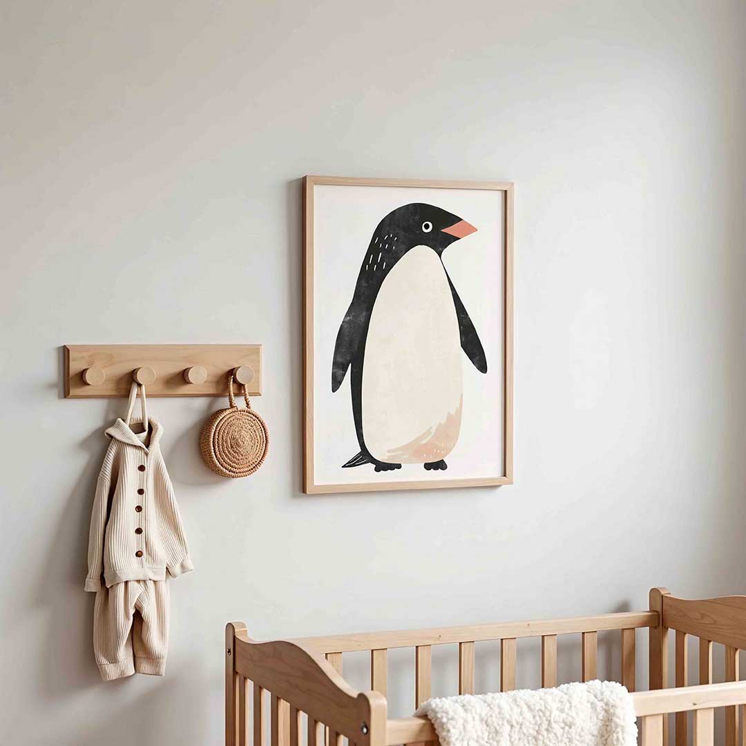 Pinguïn illustratie – kinderposter in staand formaat