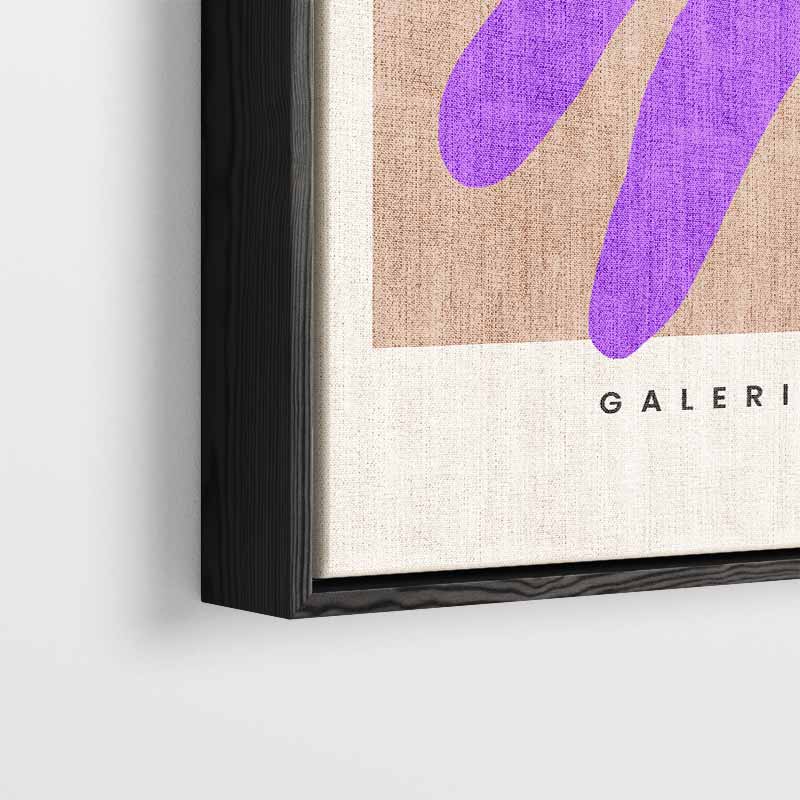 Vrolijke Paarse Abstractie – dibond wanddecoratie in staand formaat