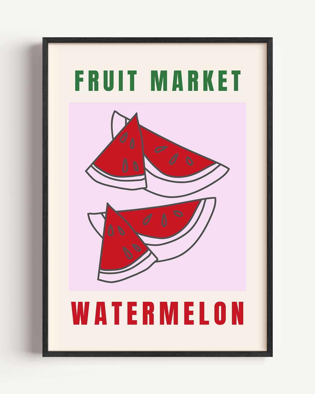 Vrolijke Watermeloen – keuken portret poster als wanddecoratie