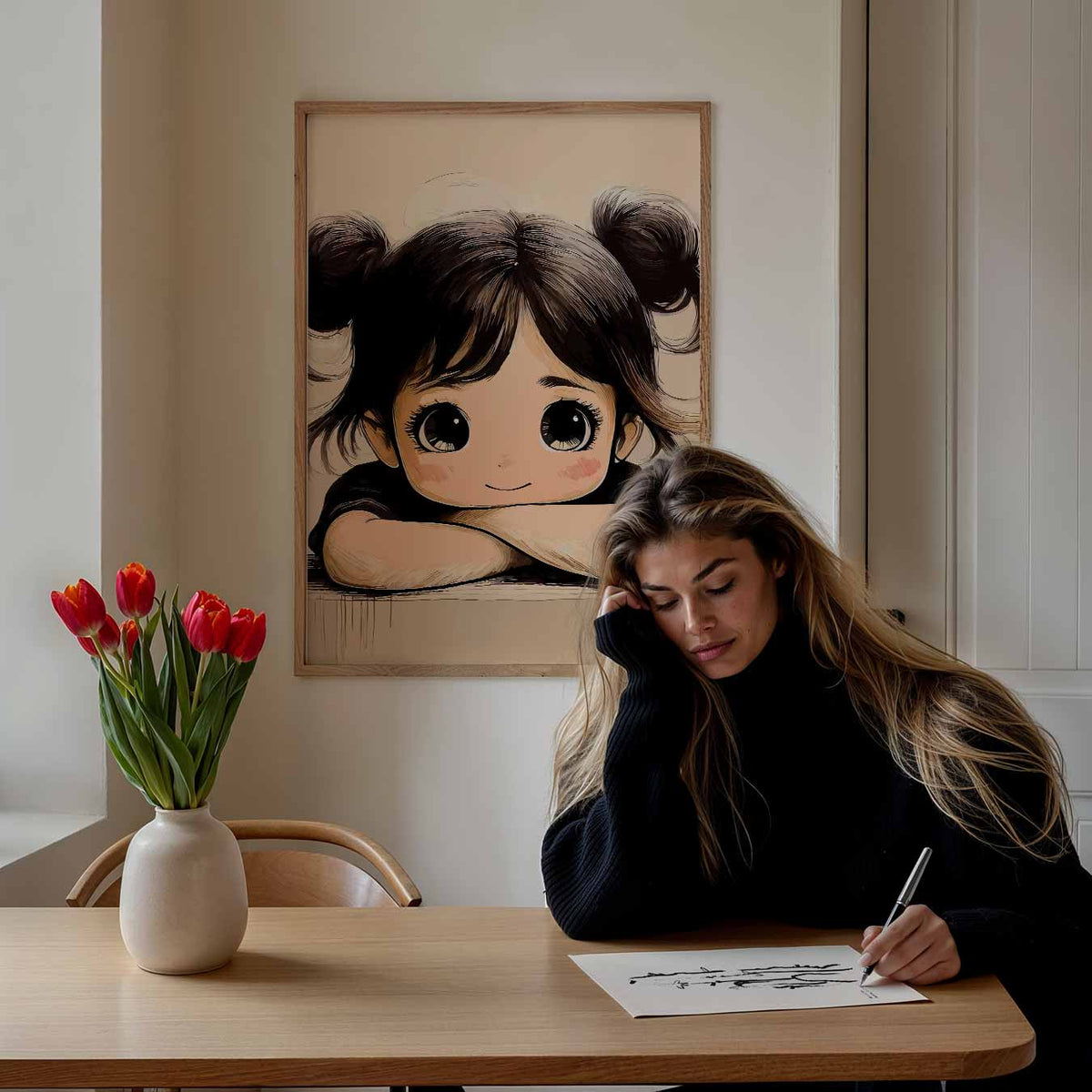 Schattige Meisjesposter – Popart poster als moderne urban wanddecoratie