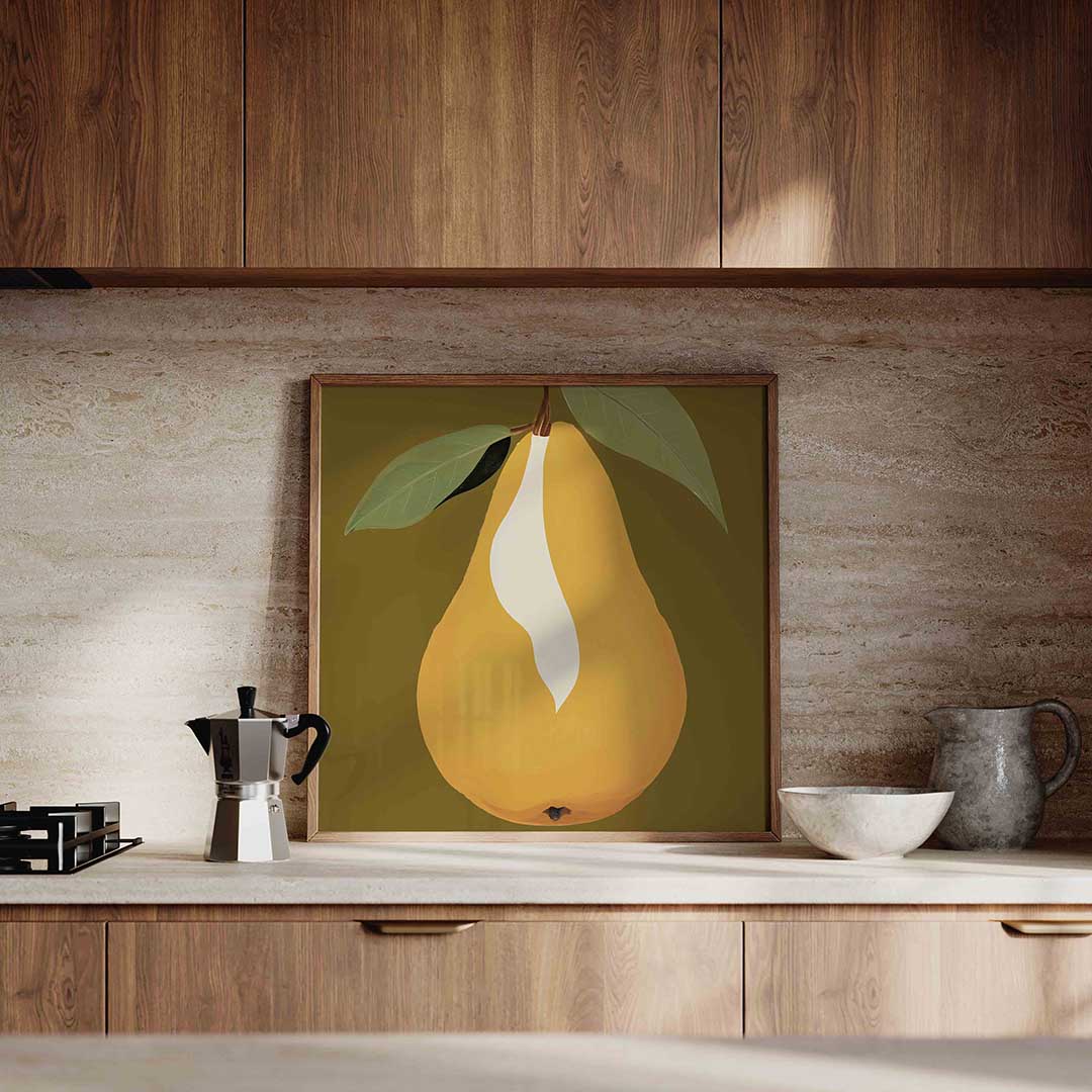 Grote peer – culinaire wandkunst als vierkante poster