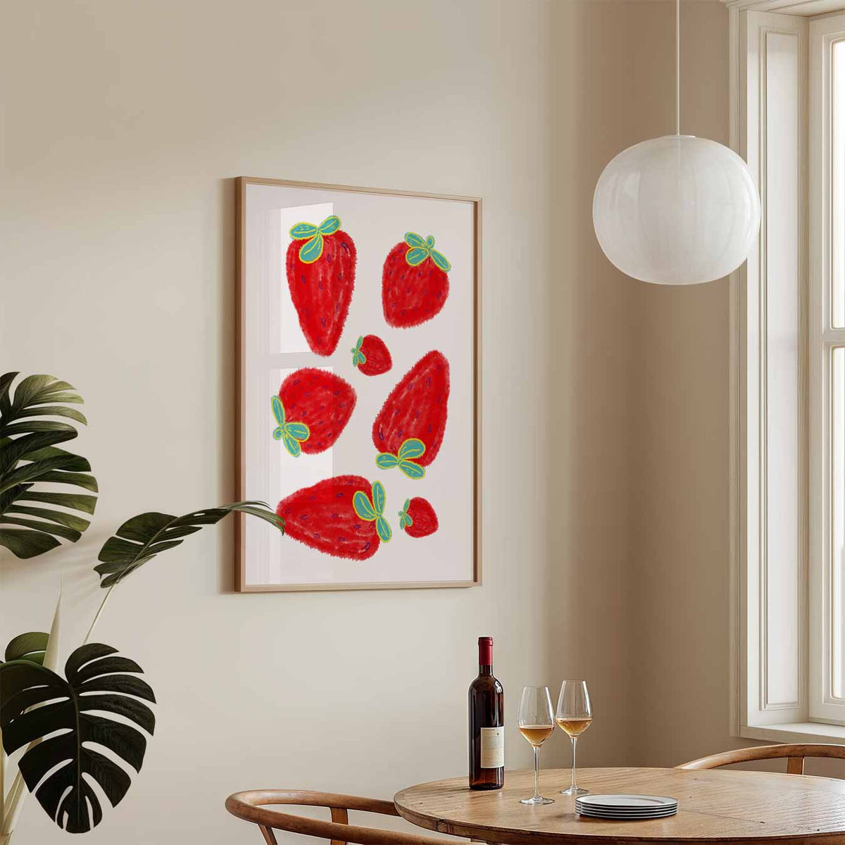 Strawberries – staande keuken wanddecoratie van WallArtistic