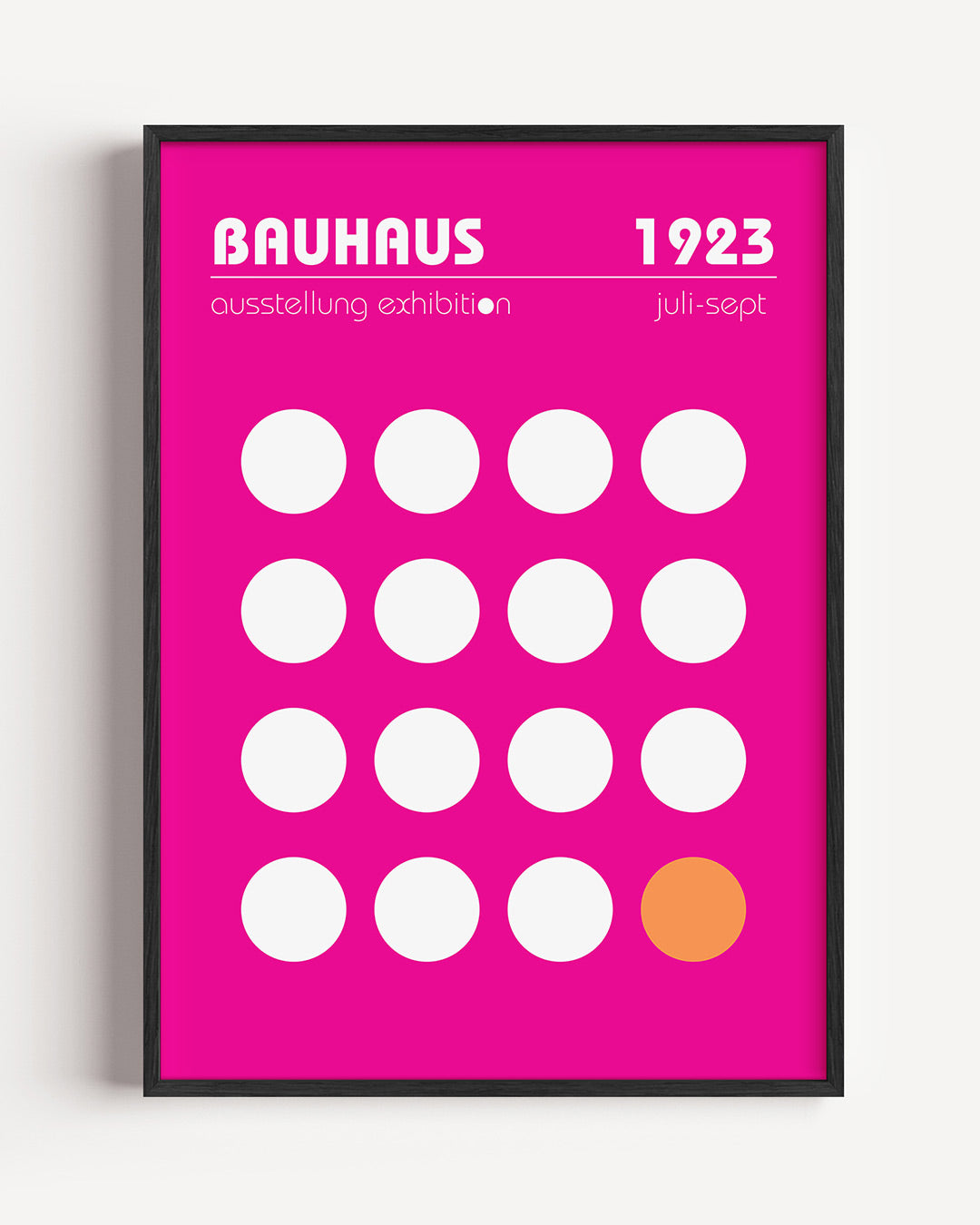 Cirkelpatroon en kleur – staande Bauhaus poster als wanddecoratie