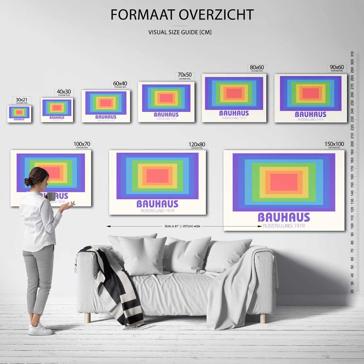 Vorm en kleurvlakken – geometrische poster in Bauhaus-stijl van WallArtistic