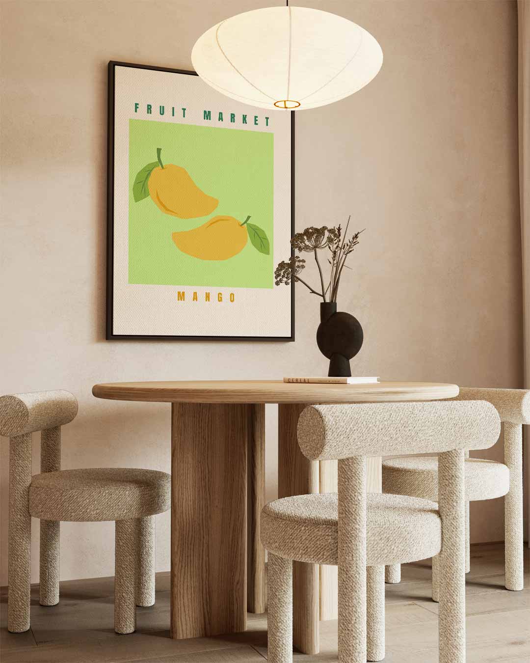 Levendige Mangokunst – canvas wanddecoratie in portret formaat