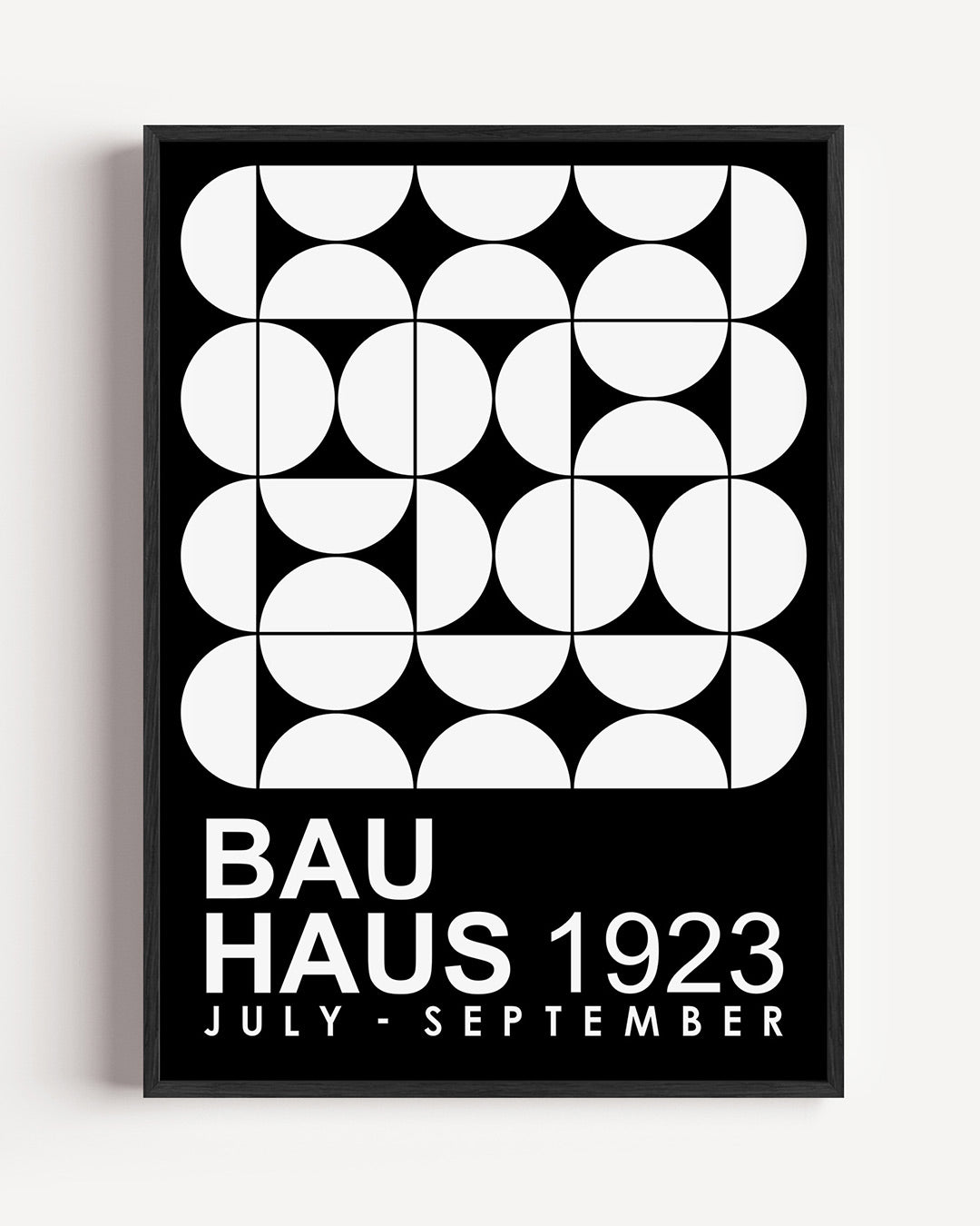 Cirkelritme en lijnen – staande Bauhaus poster als wanddecoratie