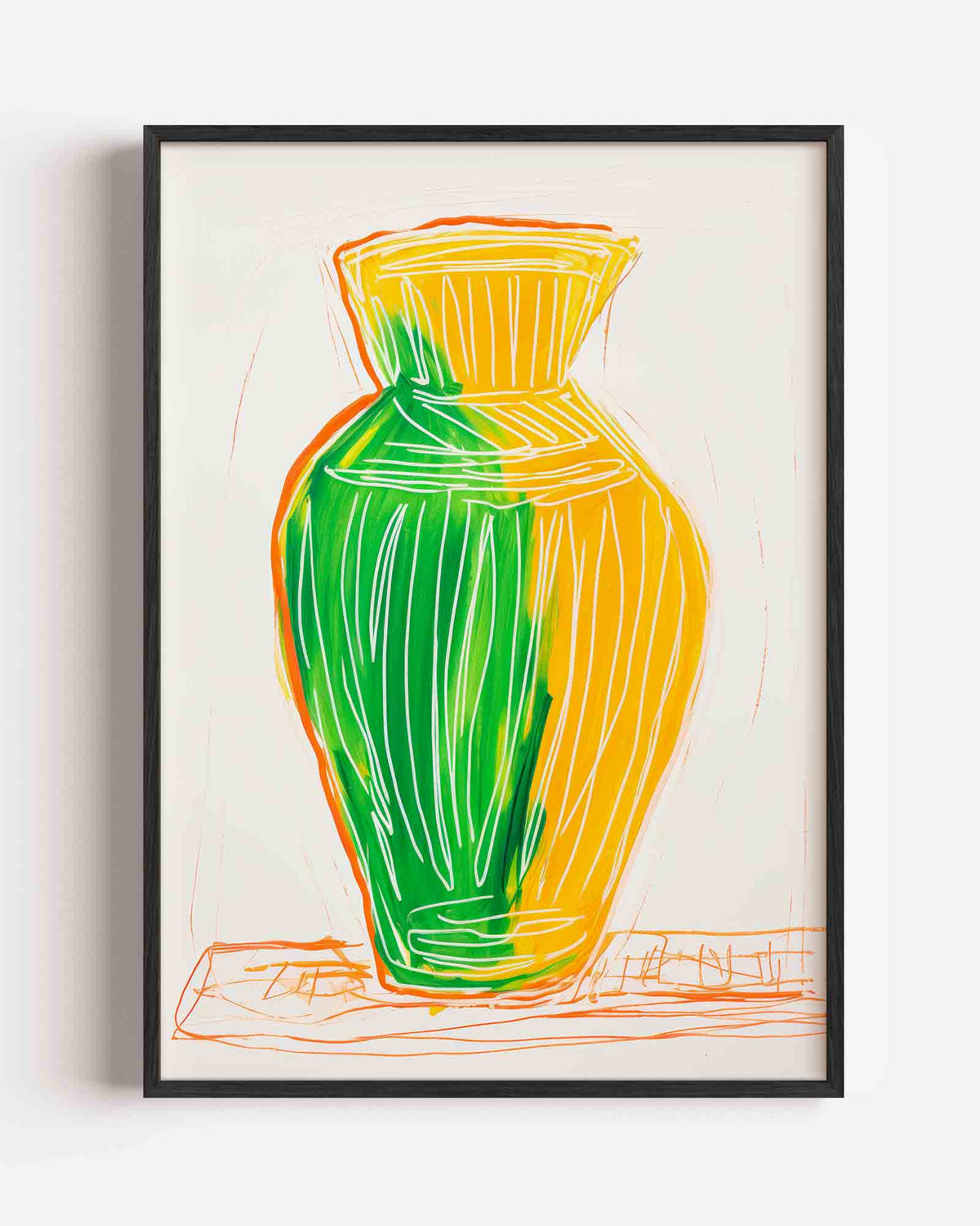 Gekleurde vaas – Kunst & Design poster als staande wanddecoratie
