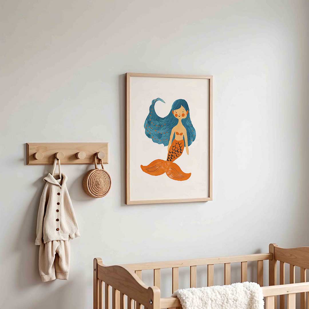 Zeemeermin illustratie – kinderposter in staand formaat