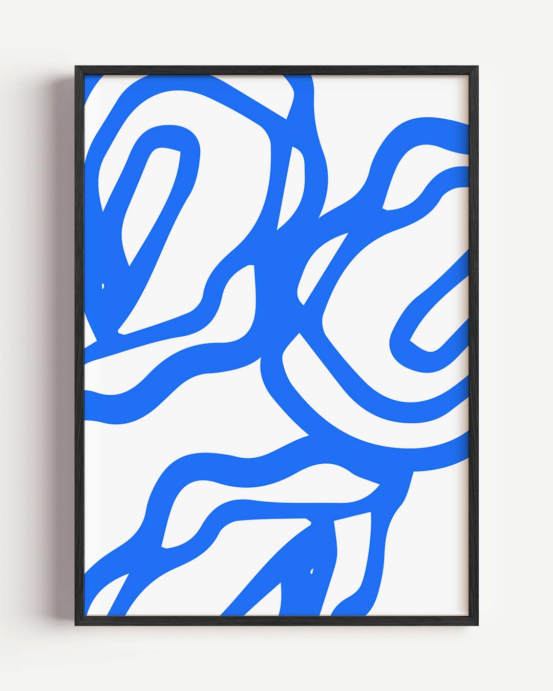 Abstracte Blauw-Witte Kunstposter – keuken portret poster als wanddecoratie