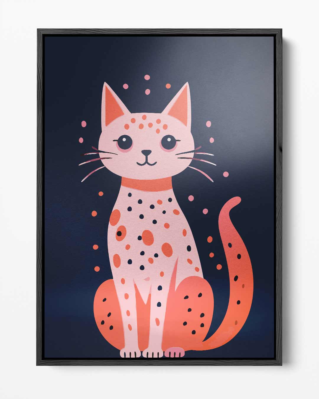 Vrolijke Kat Illustratie – portret kunstwerk als wanddecoratie