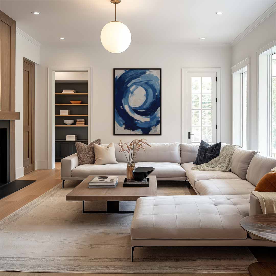 Blauwe Stroom – canvas wanddecoratie in portret formaat
