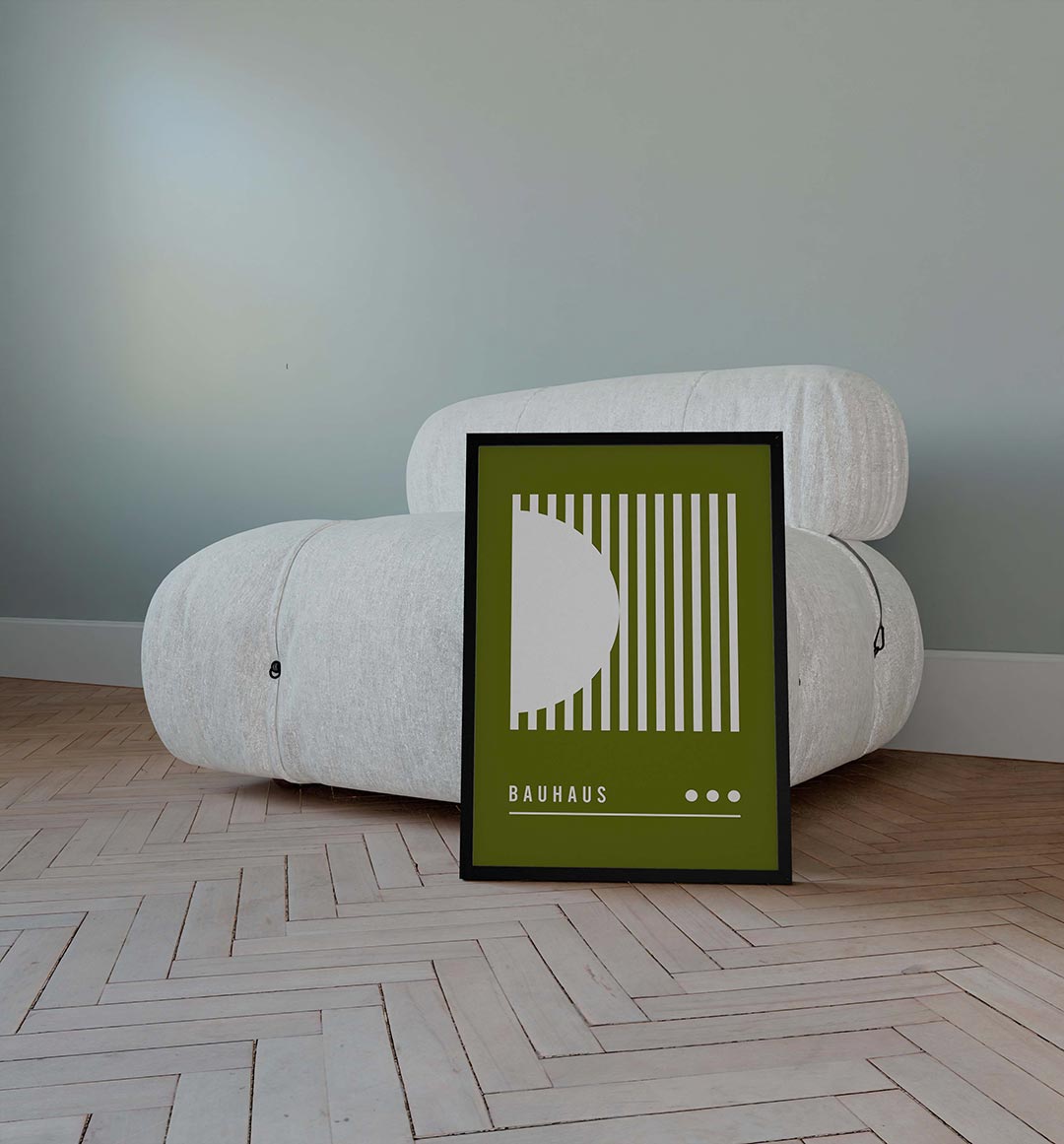 Lijnen en vormen – geometrische poster in Bauhaus-stijl van WallArtistic