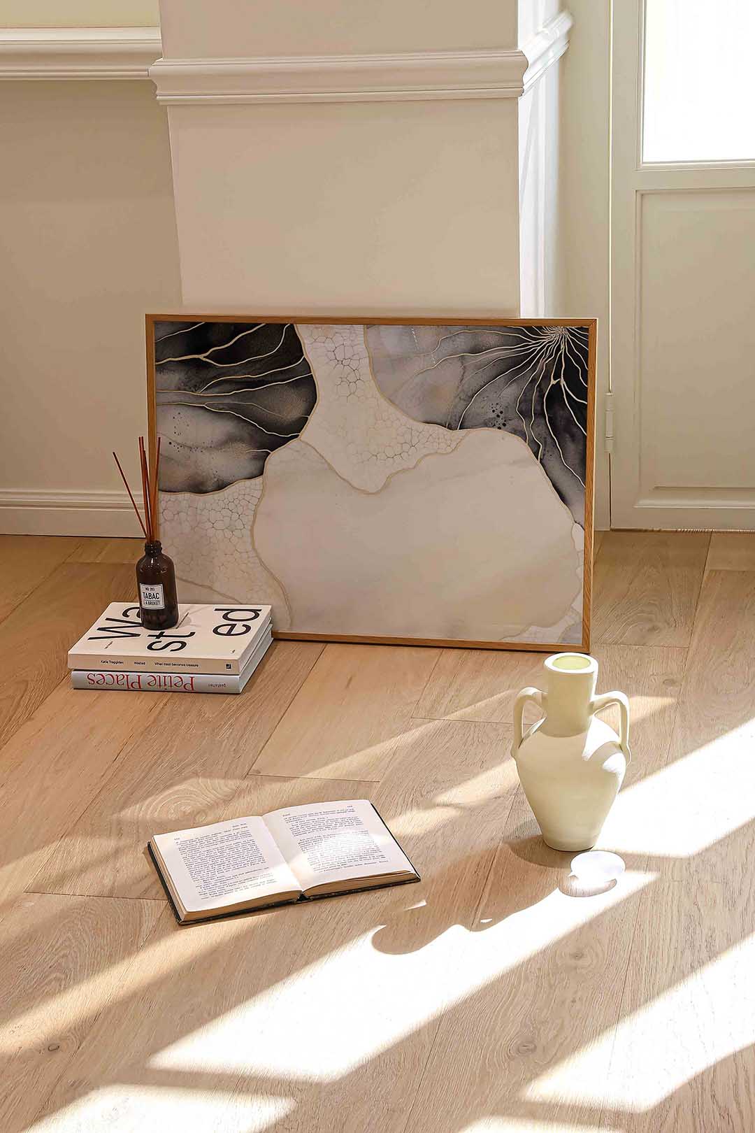 Abstracte lijnen en patronen – liggende abstracte wanddecoratie van WallArtistic