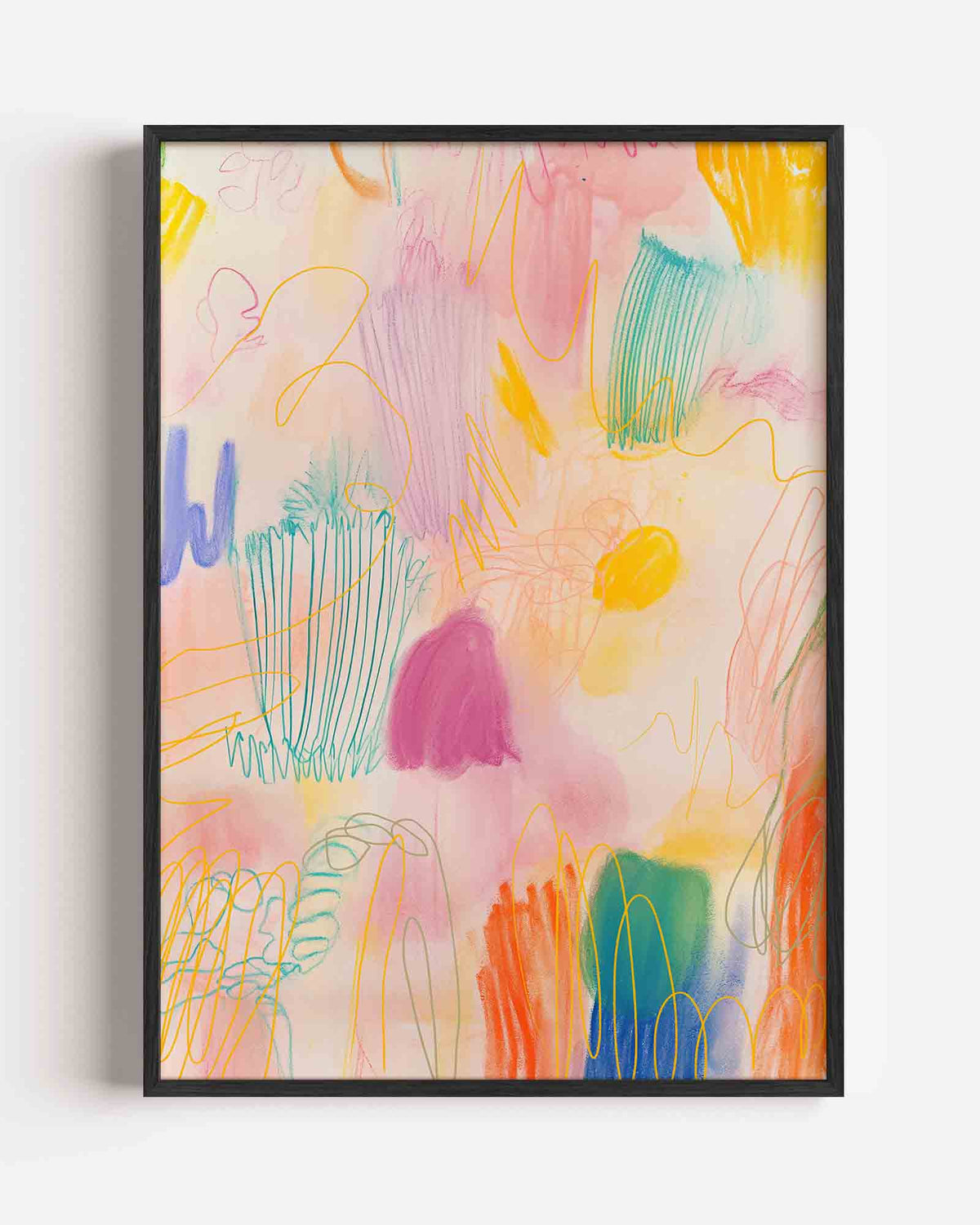 Abstracte vormen en lijnen – Kunst & Design poster als staande wanddecoratie
