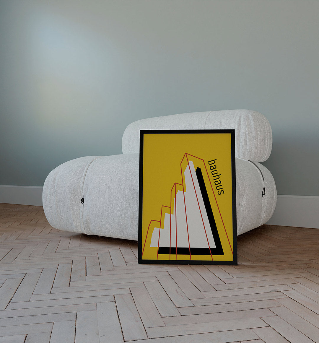 Lijnen en kleurvlakken – staande Bauhaus poster voor aan de muur