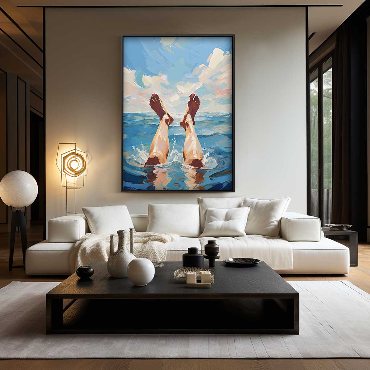 Eropuit in de Zee – kunstwerk met zwarte baklijst