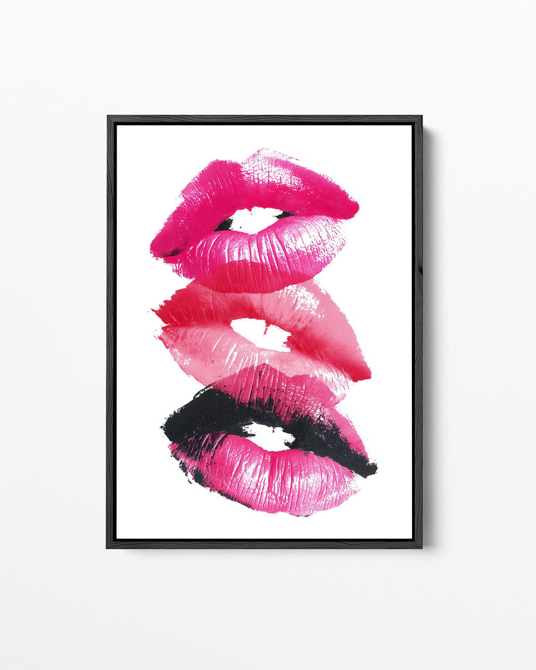 Kleurrijke lippenafdrukken – staand wanddecoratie kunstwerk