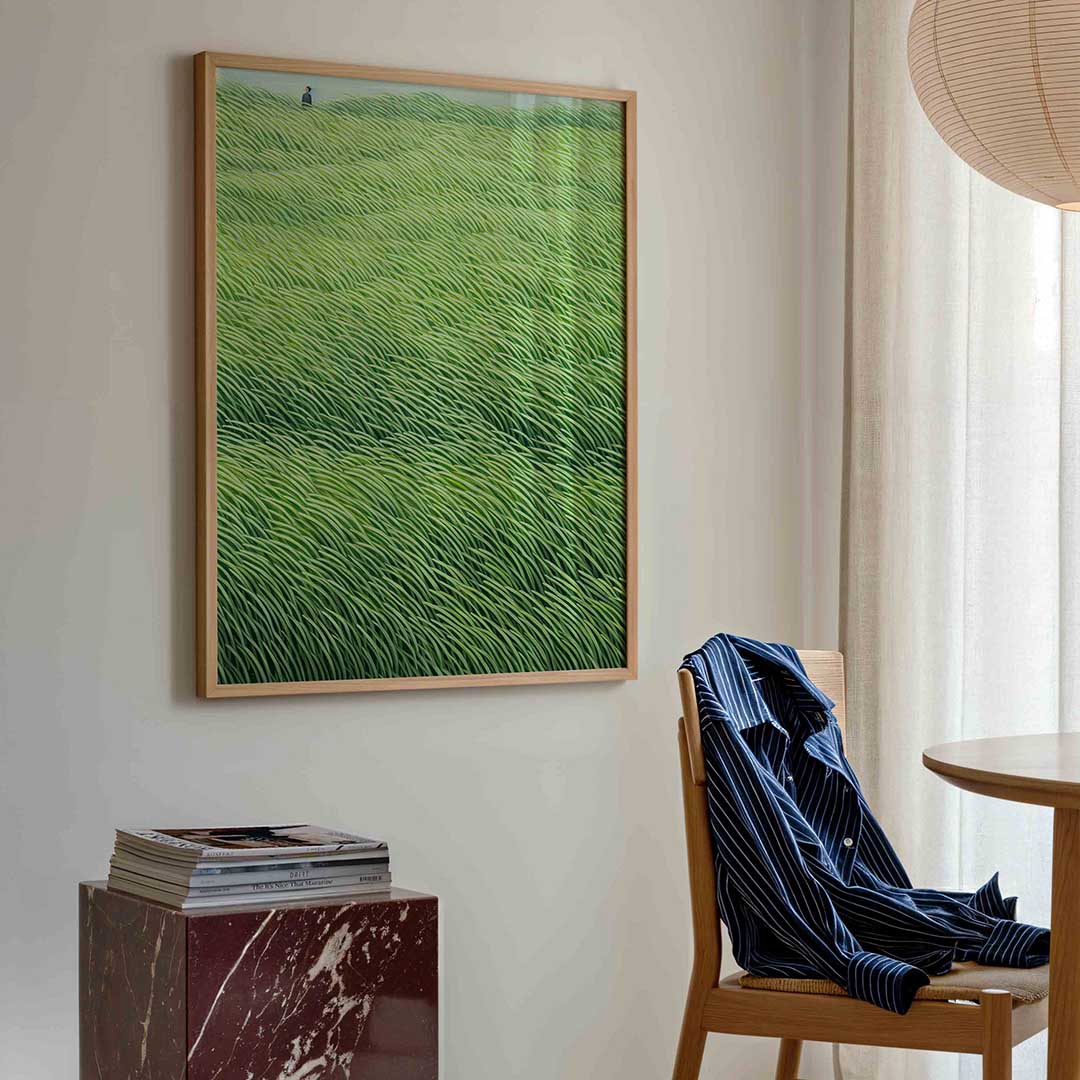 Golvend gras – kleurrijke illustratie poster in staand formaat