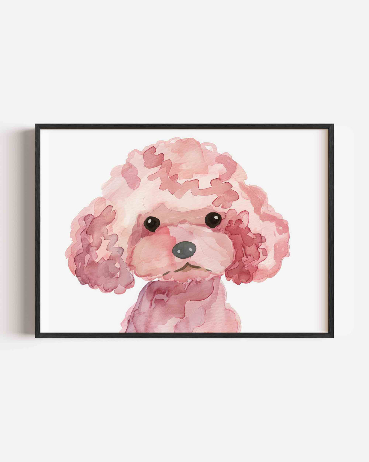 Roze poedel – landscape kinderposter als wanddecoratie