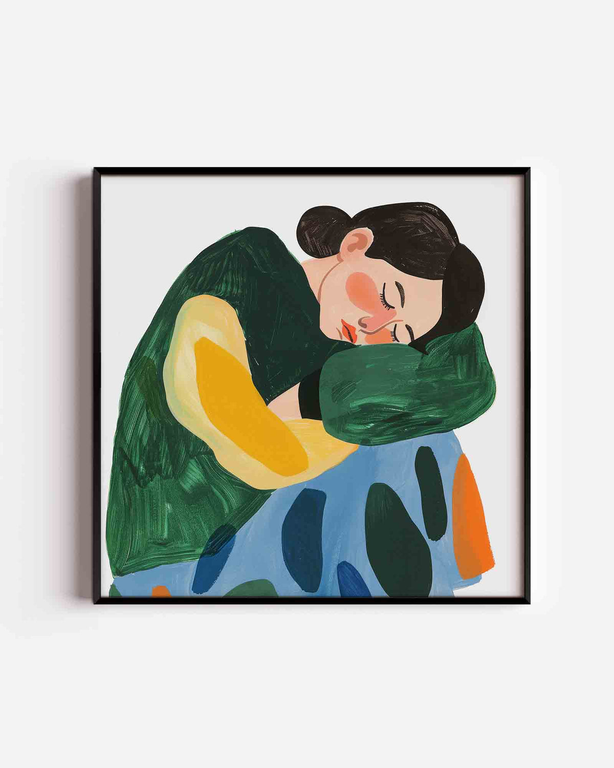 Slapende vrouw – design vierkante poster als wanddecoratie