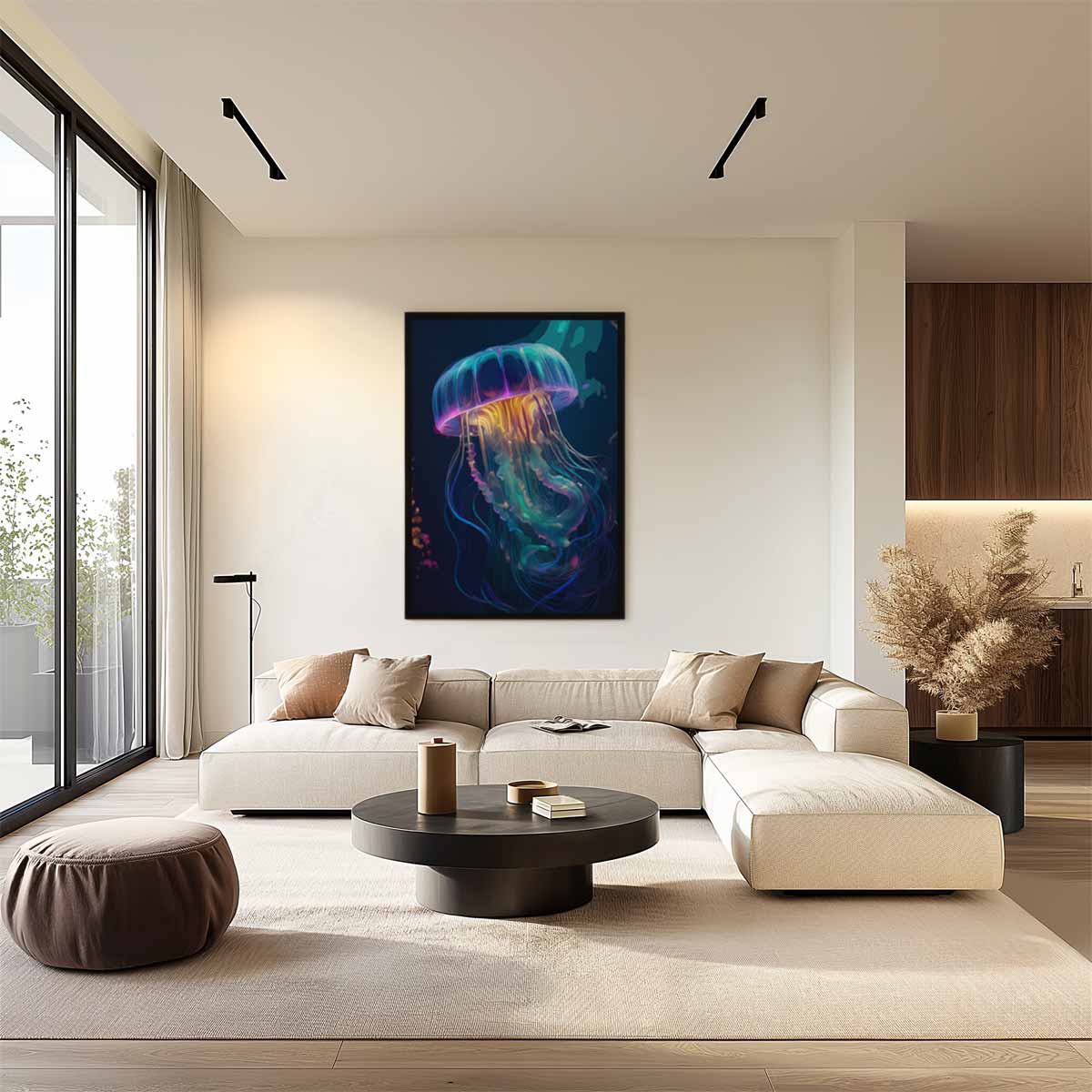 Magische Kwal in Kleur – staand kunstwerk voor modern interieur