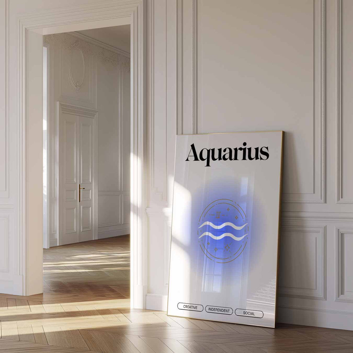 Aquarius Sterrenbeeld – mindful poster in staand formaat