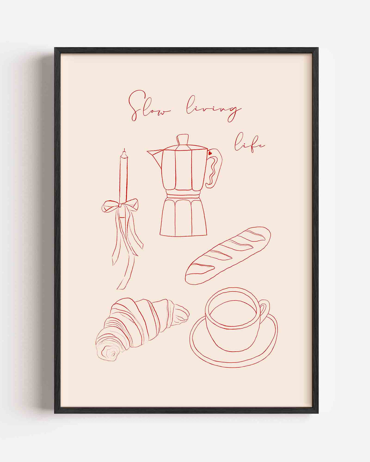 Slow living life – Slow Living portret poster als wanddecoratie
