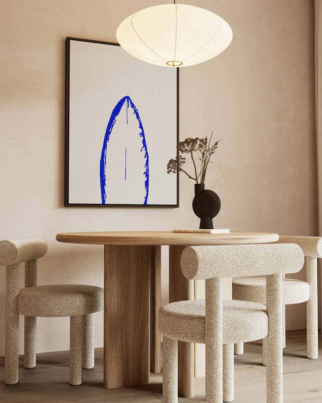 Blauwe Vleugelafdruk – dibond kunstwerk als wanddecoratie